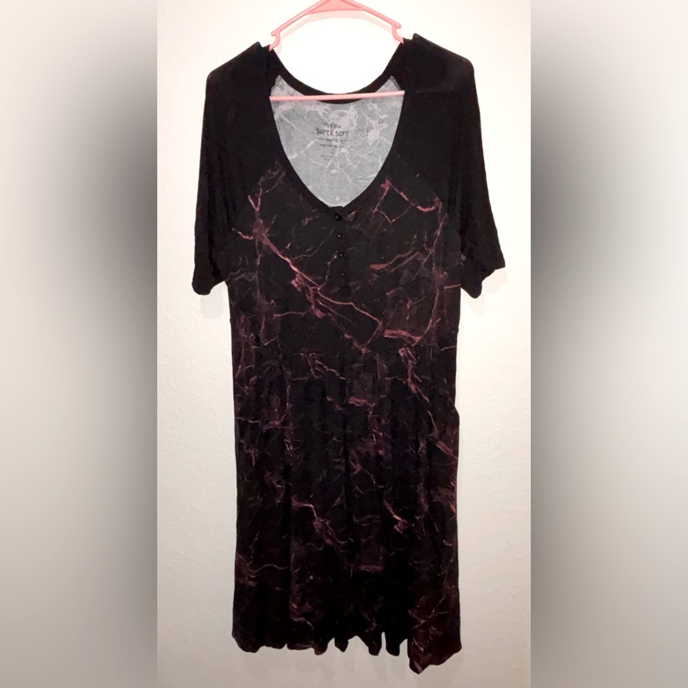 Torrid Black and Pink Marble Dress